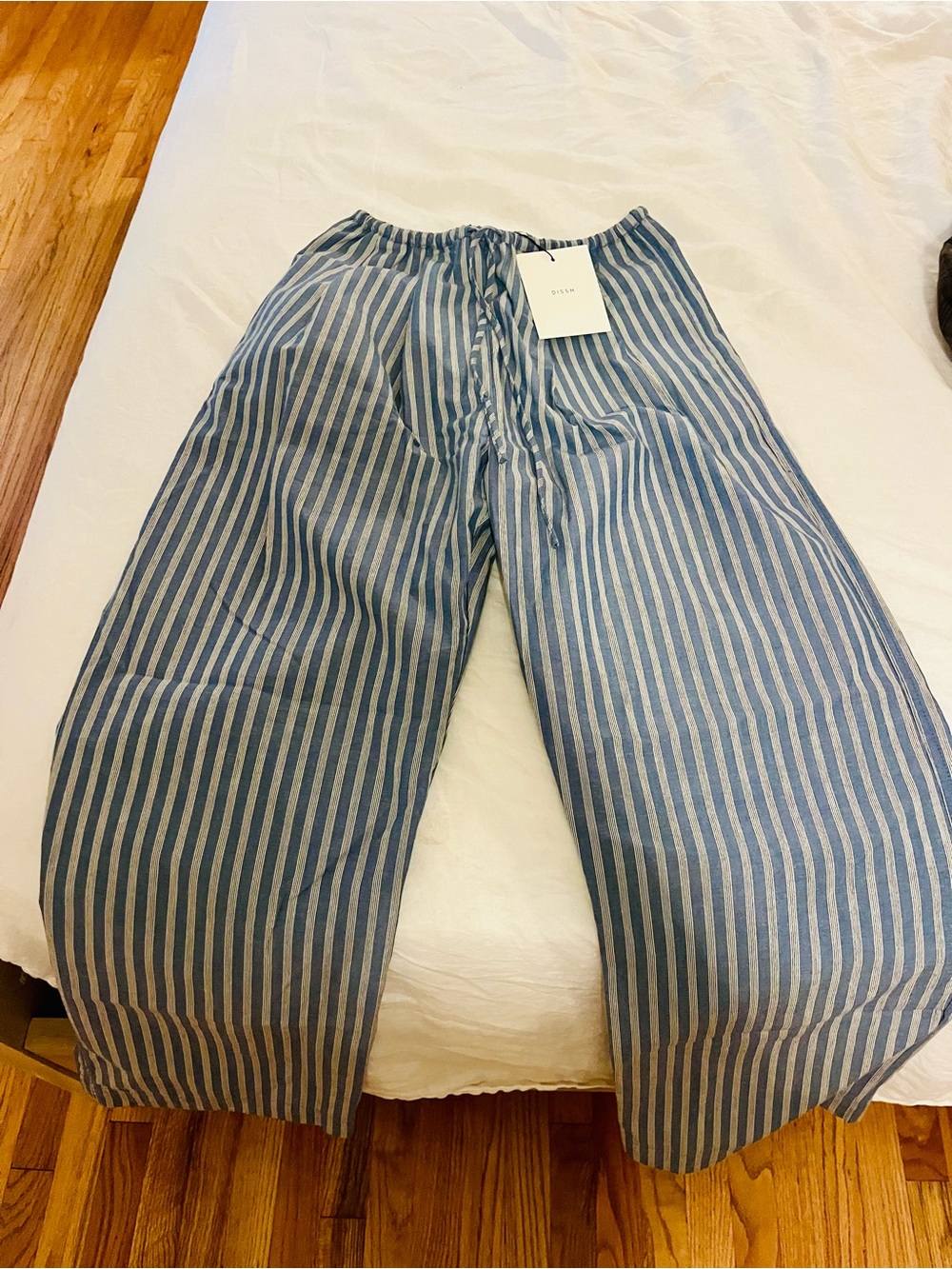 Gracie Blue Stripe Drawstring Pants - Picture 2 of 6